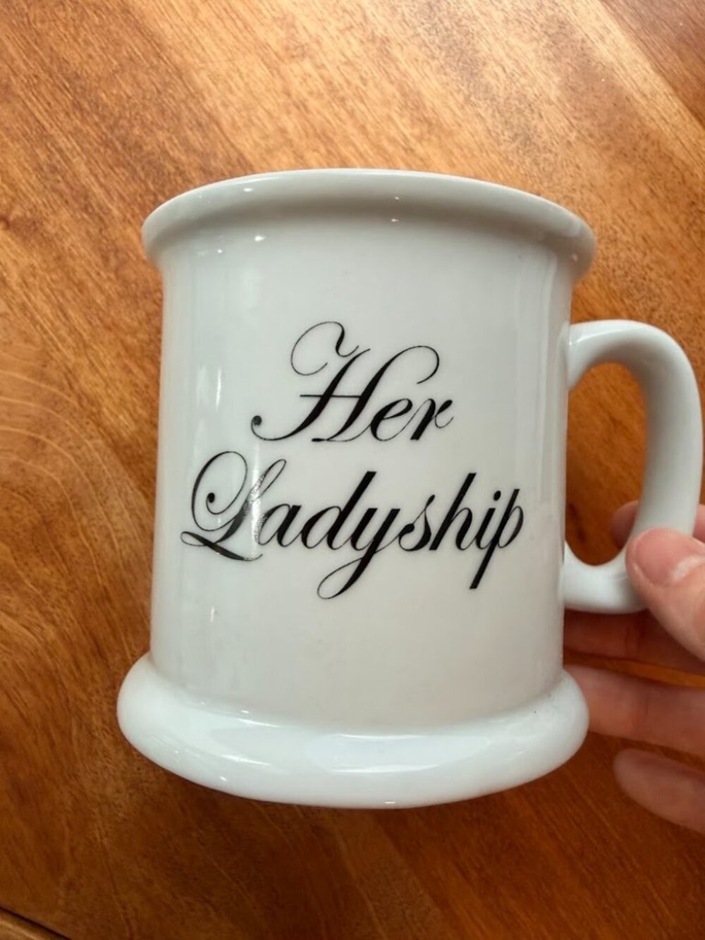 “Her Ladyship” Mug White Ceramic Script Crown Detail